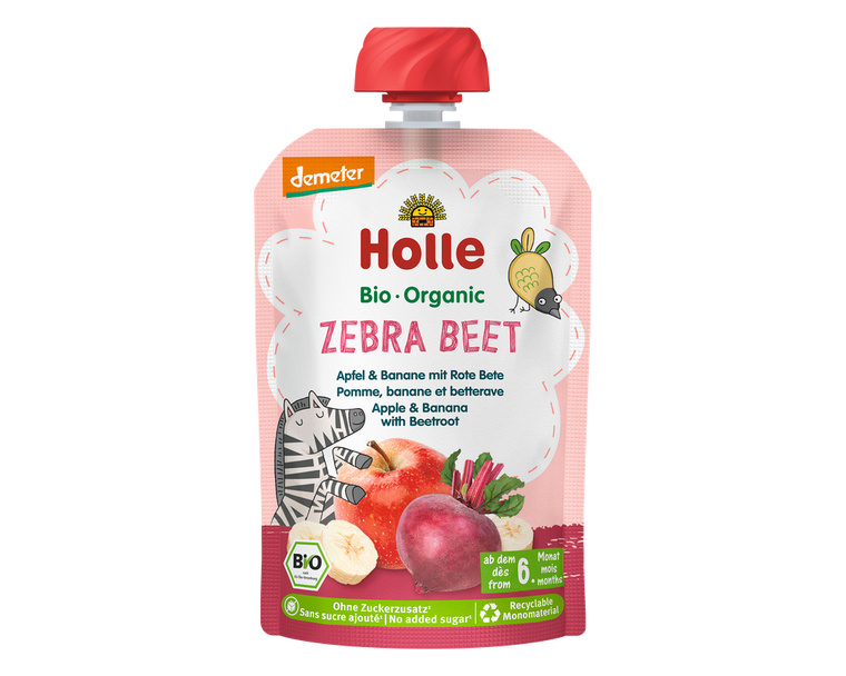 Holle Zebra Beet – Organic Veggie Pouches 6+ months (100g)